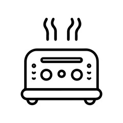Toaster icon or modern line symbol. Vector line art and icon design with bold outline. Black and white Pixel Perfect minimalistic symbol isolated white background. Silhouette simple thin sign