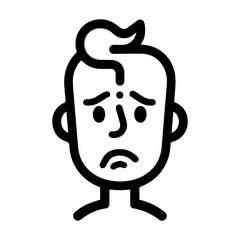 Confused icon or modern line symbol. Vector line art and icon design with bold outline. Black and white Pixel Perfect minimalistic symbol isolated white background. Silhouette simple thin sign