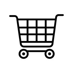 Online Shopping icon or modern line symbol. Vector line art and icon design with bold outline. Black and white Pixel Perfect minimalistic symbol isolated white background. Silhouette simple thin sign