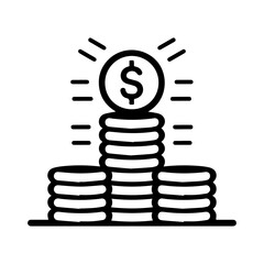 Investor icon or modern line symbol. Vector line art and icon design with bold outline. Black and white Pixel Perfect minimalistic symbol isolated white background. Silhouette simple thin sign