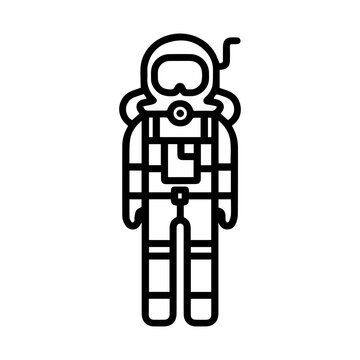 recommend clip art: Scuba Diving icon or modern line symbol. Vector line art and icon design with bold outline. Black and white Pixel Perfect minimalistic symbol isolated white background. Silhouette simple thin sign