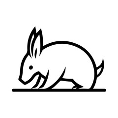 aardvark icon or modern line symbol. Vector line art and icon design with bold outline. Black and white Pixel Perfect minimalistic symbol isolated white background. Silhouette simple thin sign