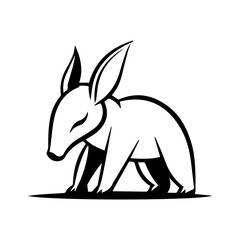 aardvark icon or modern line symbol. Vector line art and icon design with bold outline. Black and white Pixel Perfect minimalistic symbol isolated white background. Silhouette simple thin sign