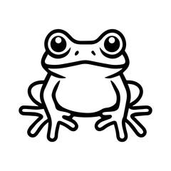 amphibian icon or modern line symbol. Vector line art and icon design with bold outline. Black and white Pixel Perfect minimalistic symbol isolated white background. Silhouette simple thin sign