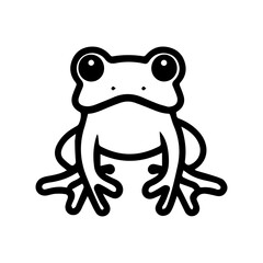 amphibian icon or modern line symbol. Vector line art and icon design with bold outline. Black and white Pixel Perfect minimalistic symbol isolated white background. Silhouette simple thin sign