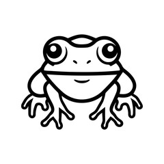 amphibian icon or modern line symbol. Vector line art and icon design with bold outline. Black and white Pixel Perfect minimalistic symbol isolated white background. Silhouette simple thin sign