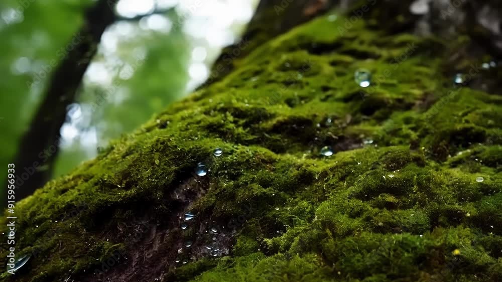 Poster a closeup of a tree trunk reveals a stunning mosaic of multicolored moss with shades ranging from em