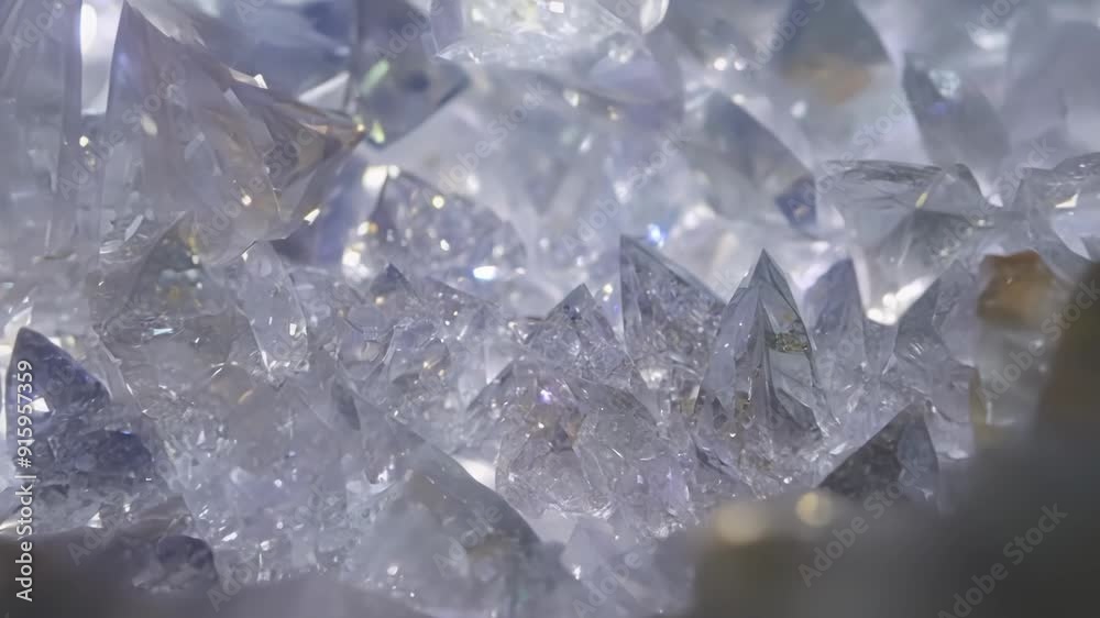 Poster a closeup of a small crevice in a rocky surface revealing a hidden world of intricate crystal format