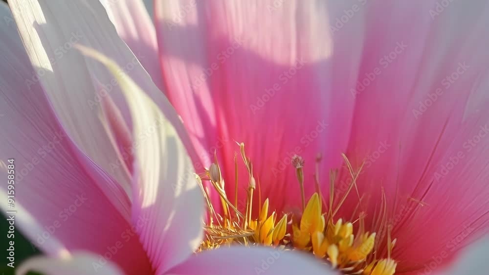 Poster a closeup of a pink flower with its vibrant color and velvetlike texture captivating the viewer.