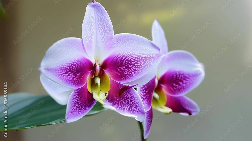 Poster A lone vibrant purple orchid its delicate petals cascading in layers of color creating an intriguing mesmerizing display.