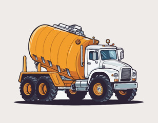 Cartoon happy cistern truck like monster truck isolated on white background © VectorVibe
