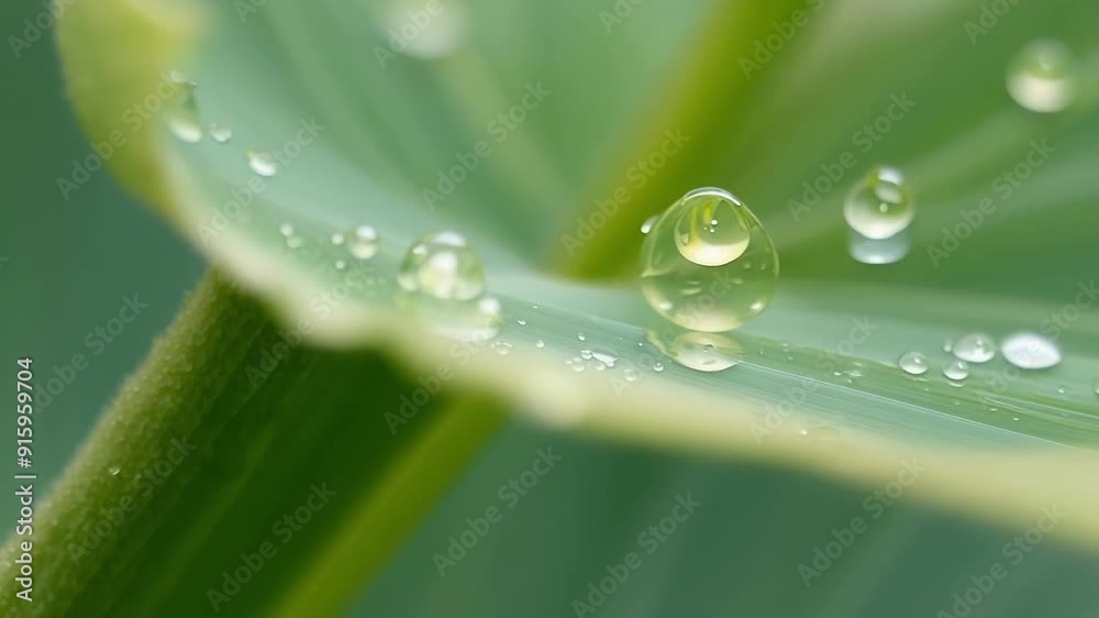 Poster a single droplet of dew hangs precariously on the tip of a lily petal reflecting the surrounding gre