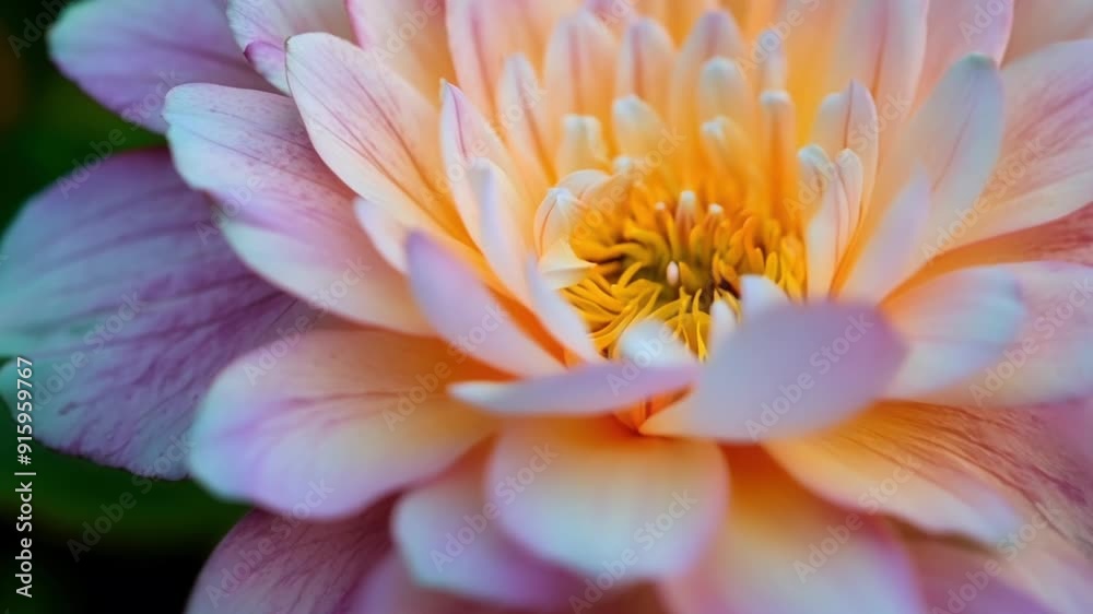 Aufkleber The camera zooms in on a hydrangea revealing the subtle color variations and fine details of each petal.