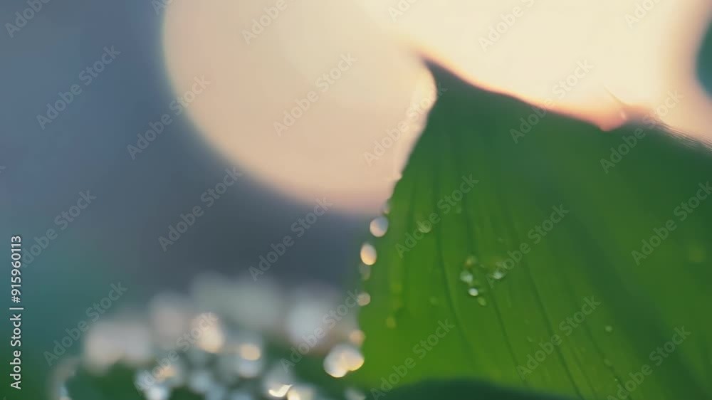 Poster up close the intricate details of a budding flower can be seen with tiny dew drops glistening on eme