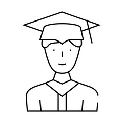 student graduate line icon vector. student graduate sign. isolated contour symbol black illustration