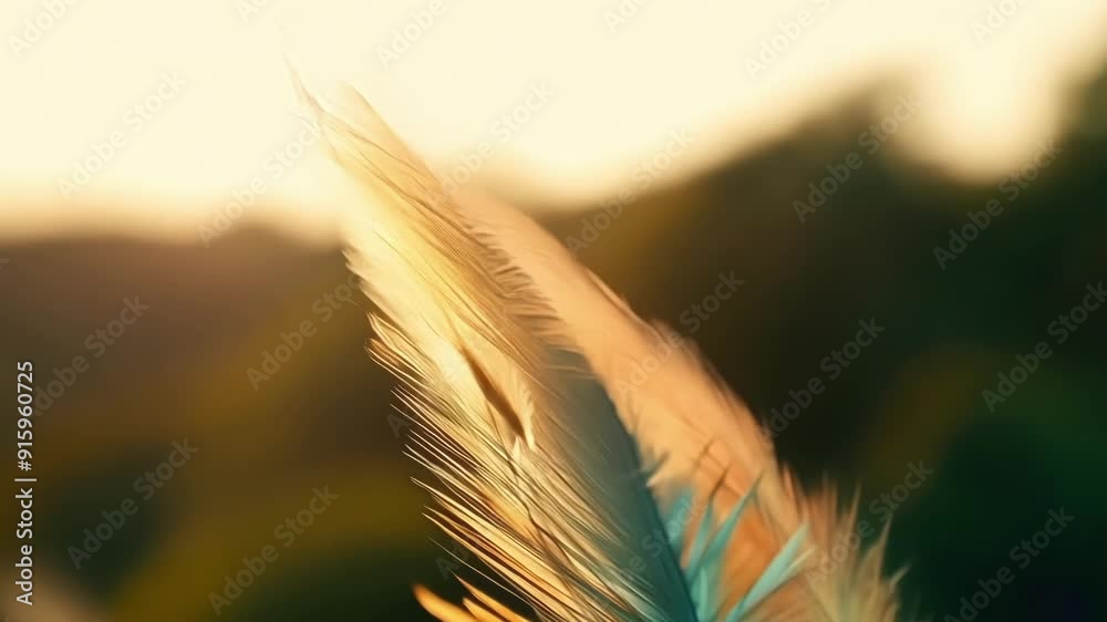 Poster The camera zooms in on a colorful array of feathers perched on tree branches their delicate tips swaying in the gentle breeze.