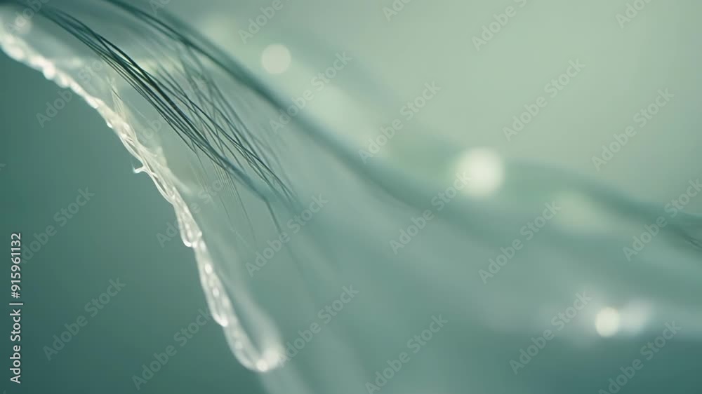 Poster A slowmotion closeup reveals the sticky yet strong properties of the spiders silk as it stretches and connects to other threads.