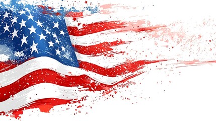 Grunge American flag vector illustration, patriotic symbol of USA