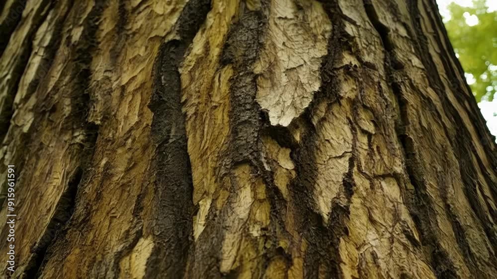 Poster In extreme closeup the camera reveals the intricate network of bark patterns resembling a piece of abstract art with its mesmerizing and detailed lines.