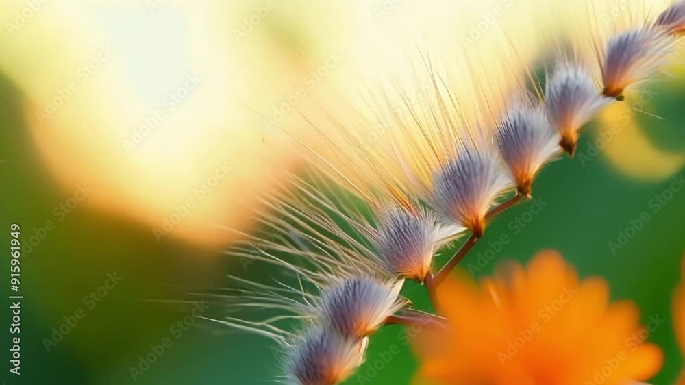 Poster a mesmerizing shot of an insects antennae gently swaying in the breeze reflecting the vibrant colors