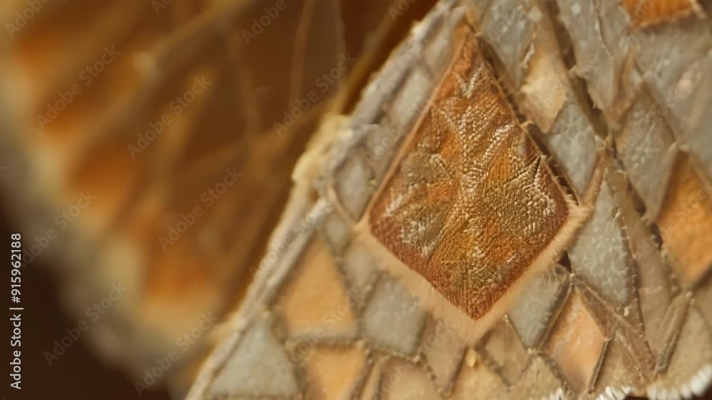 Aufkleber the pattern on a moths wings resembles a mosaic with small geometric shapes in shades of brown and b