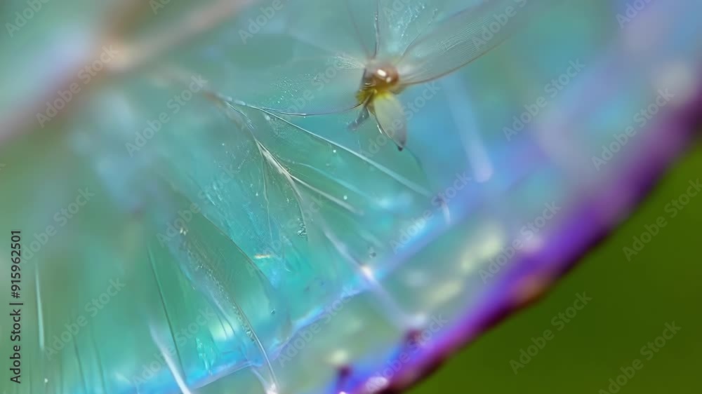 Poster the camera zooms in on the detailed pattern of a dragonflys wing revealing its delicate semitranspar