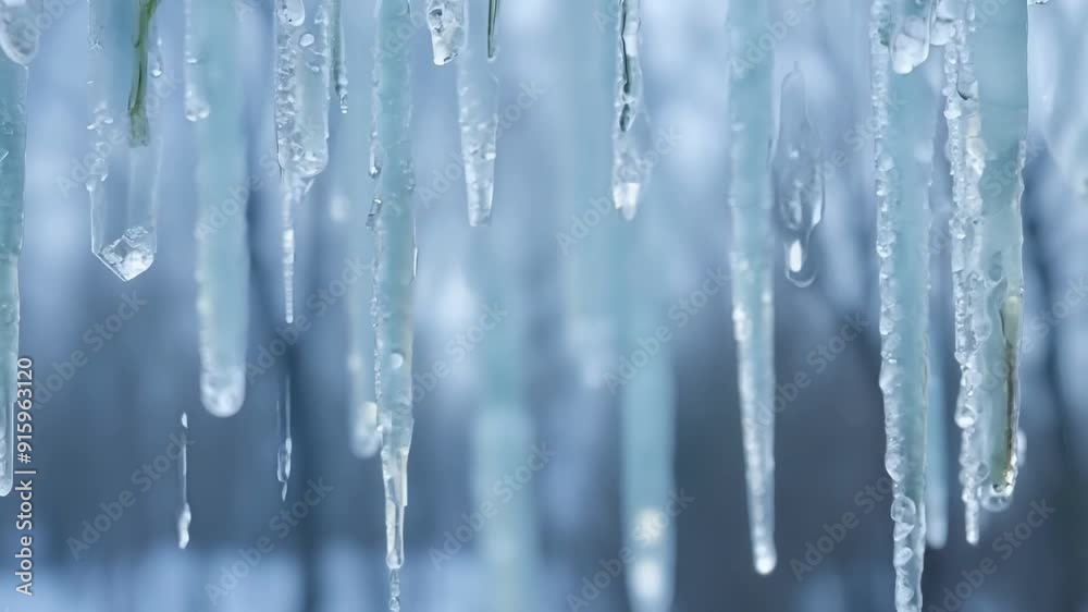 Poster The frost has formed into small delicate icicles dangling from the edge of the window like frozen tears.