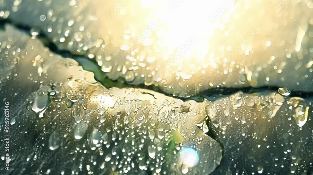 Aufkleber as the sun shines through the window the melting frost creates a mesmerizing dance of light and shad