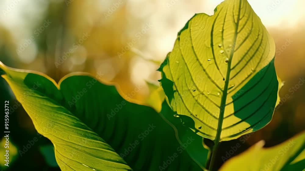 Poster The magic of nature captured in the unfurling of new leaves each one unique in shape and size yet all equally beautiful.