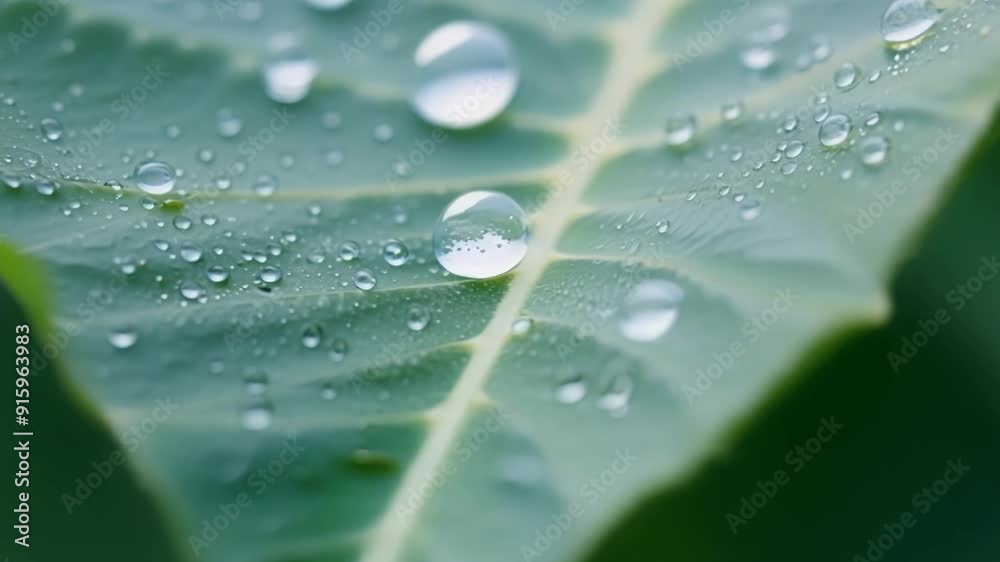 Poster a closeup shot reveals the intricate patterns of crystalclear dewdrops shimmering on the surface of 