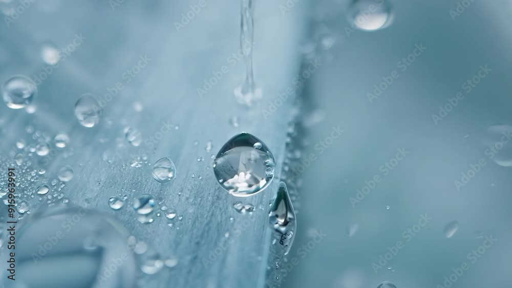 Poster A macro shot of tiny droplets of water forming on the edges of a melting ice block capturing the delicate and glistening transformation.