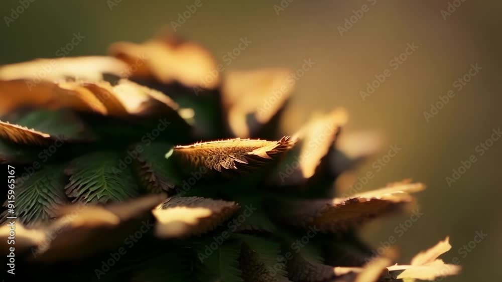 Poster A closeup view of a pine cones scales reveals intricate patterns and textures as they react and adjust to the surrounding moisture.
