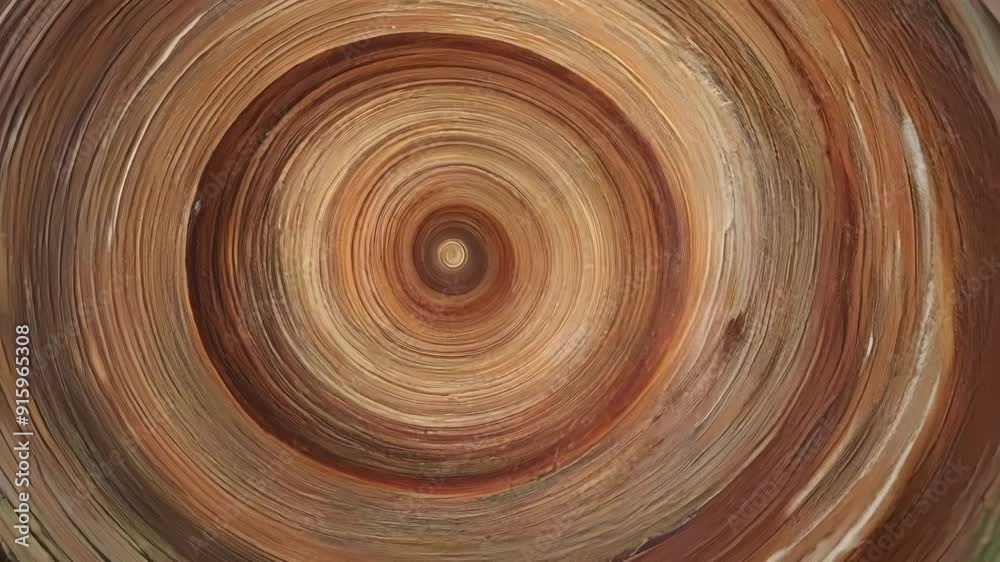 Poster A timelapse of the changing colors and patterns of tree rings as the tree grows and ages over several seasons.