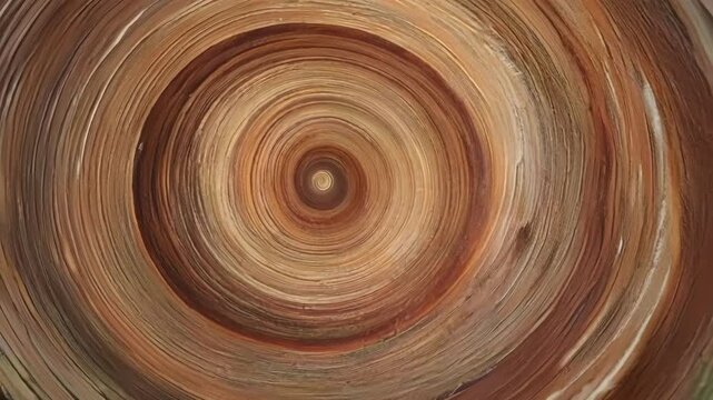 A timelapse of the changing colors and patterns of tree rings as the tree grows and ages over several seasons.