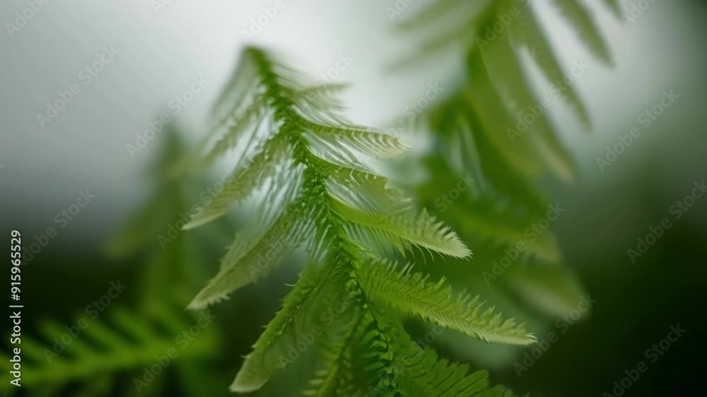 Aufkleber In a tight shot the camera follows the progress of a fern frond as it gracefully unfurls from its tightly center unfolding into a stunning display of symmetry.
