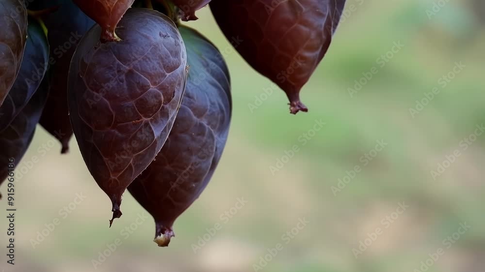 Poster a of grapes once plump and vibrant now hang limp and shriveled. the once tightly packed fruit has be