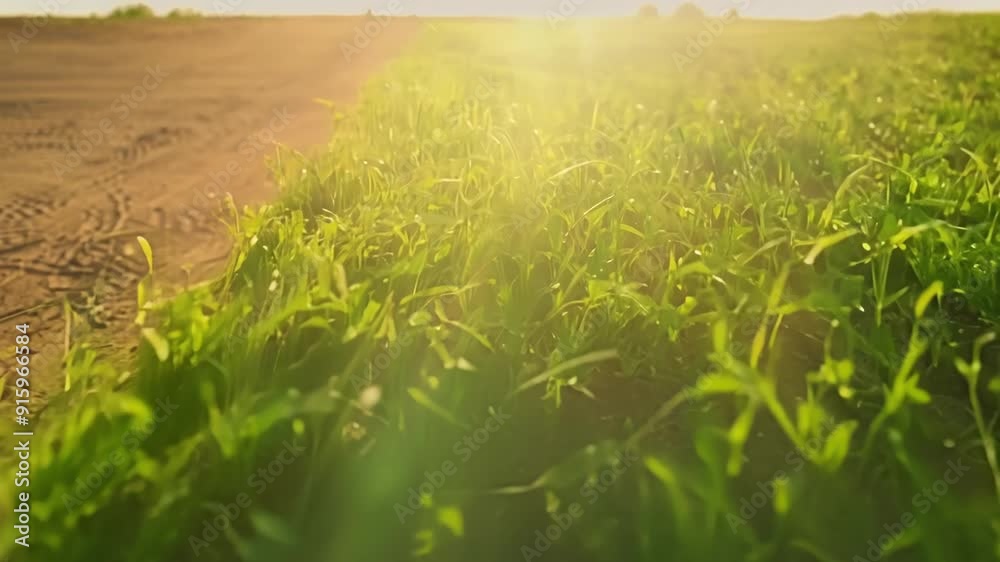 Poster a timelapse captures the gradual transformation of a patch of barren ground into a vibrant lush lawn