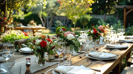 outdoor wedding dining area