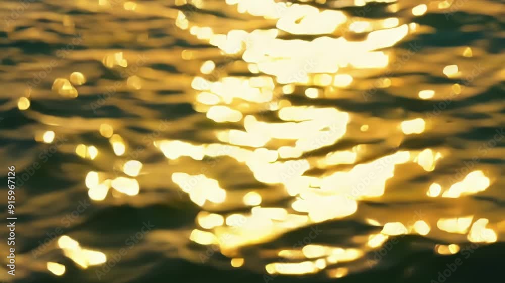 Aufkleber A zoomedin view of the suns reflection dancing on the rippling ocean surface creating a sparkling magical effect.