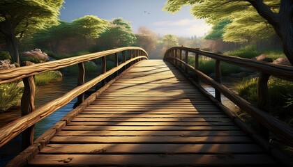Fototapeta premium wooden bridge in the forest