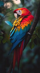 Fototapeta premium parrot isolated on abstract background