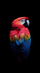 Obraz premium parrot isolated on black background