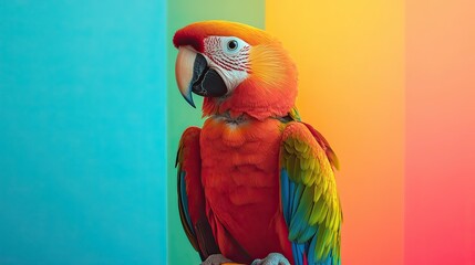 parrot isolated on colorful background