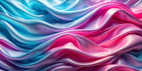 Obraz premium Wave texture silk abstract fabric in pink and blue tones , silk, abstract, texture, fabric, pink, blue, textile, background