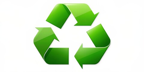 Obraz premium Simplified green recycle symbol , Eco-friendly, recycling, sustainability, environment, reusable, green