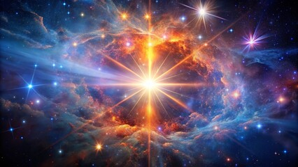 Fototapeta premium A stunning image depicting the formation of a star in a vibrant galaxy , birth, star, galaxy, space, universe