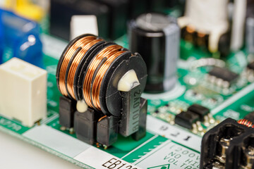 Detail of the coil on the PCB.