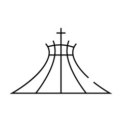 metropolitan cathedral of blessed virgin mary, brazil line icon vector. metropolitan cathedral of blessed virgin mary, brazil sign. isolated contour symbol black illustration