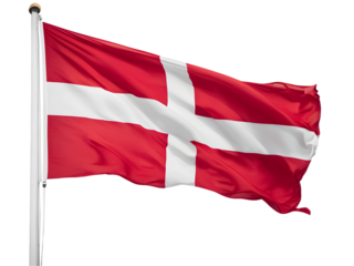 Denmark flag isolated on transparent background