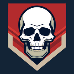 skull and crossbones on red background